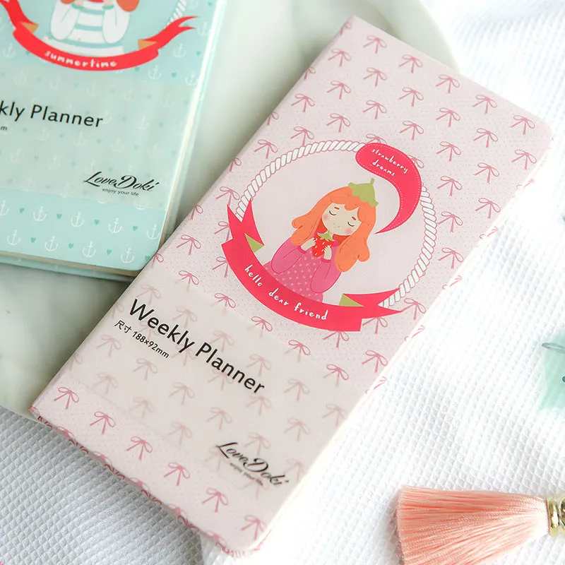 Lovedoki Cute Girly Series Notebook Diary Weekly Plan Grid Blank Paper Planner Schedule Agenda 2018 Cute Korean Stationery Store