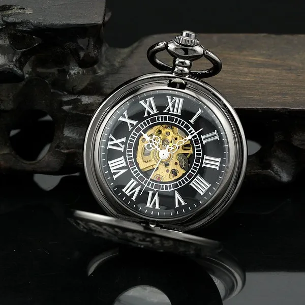 Антикварные часы ожерелья мужские ретро Автоматическая старинные карманные часы механические Военные часы B584