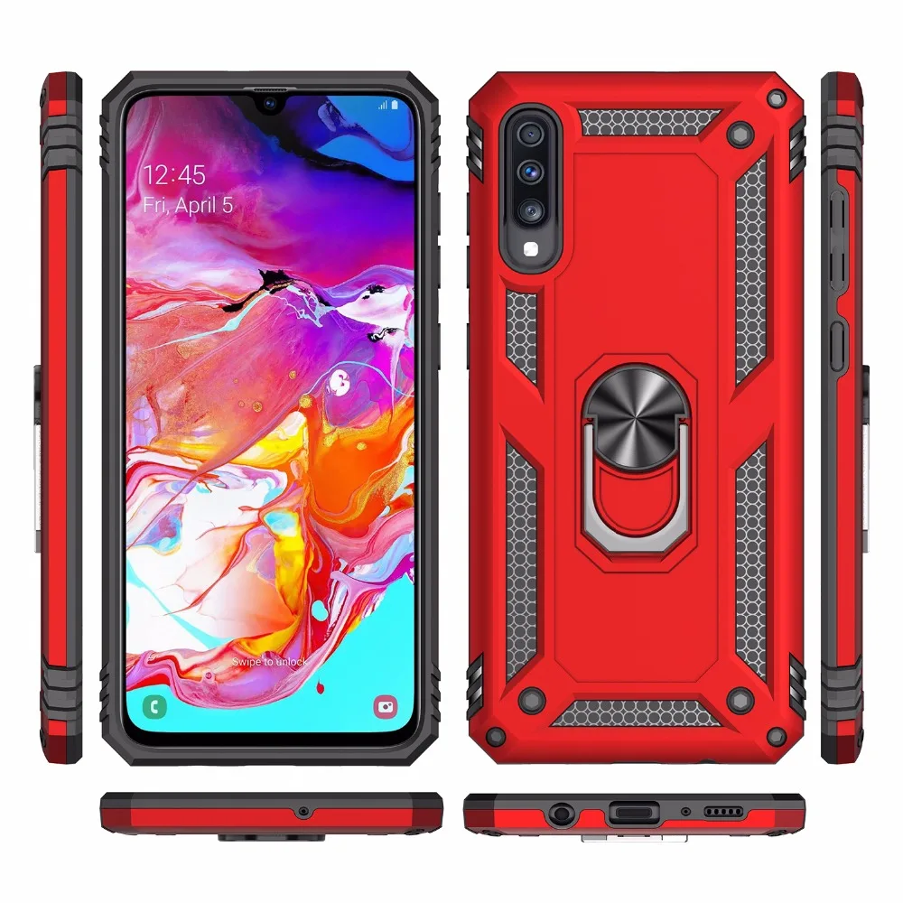 For Samsung Galaxy A50 case Holder StandArmor Hybrid Magnetic Bracket Finger Ring Cover For Samsung A10 A20 A30 A40 A50 A70 Case (8)