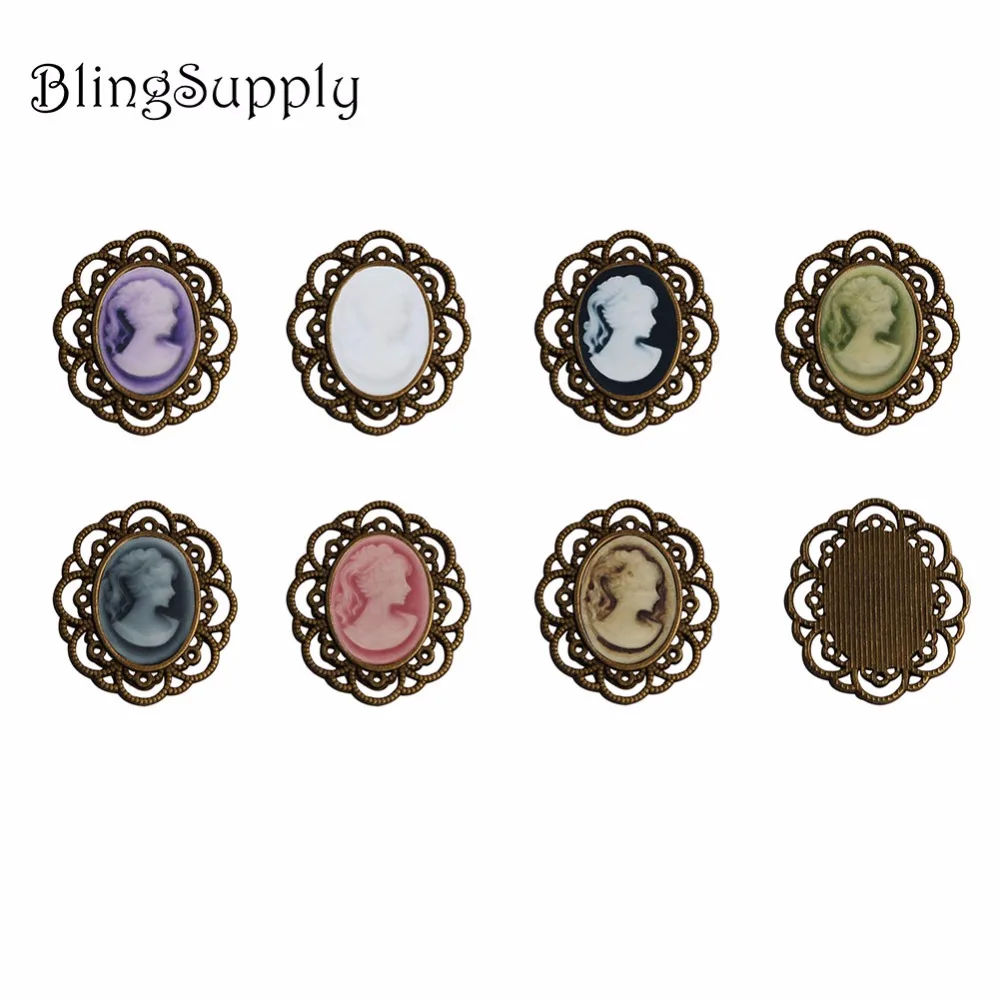 

oval cameo metal button flatback can choose colors 50PCS/lot(BTN-5658)
