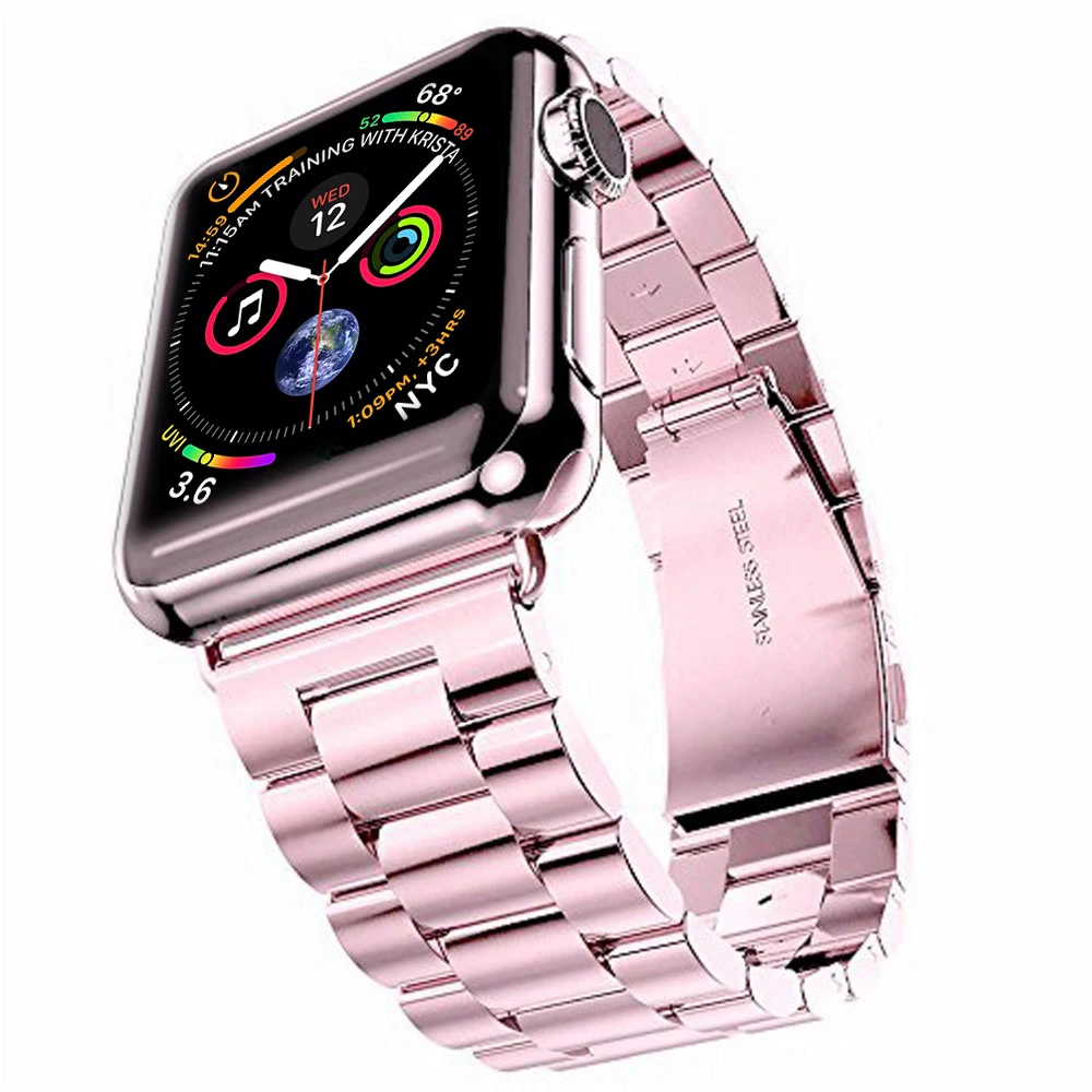 Ремешок для apple watch, 4 ремешка, 44 мм, 40 мм, correa, apple watch, 42 мм, 38 мм, iwatch, браслет из нержавеющей стали, ремешок для часов 4/3/2/1