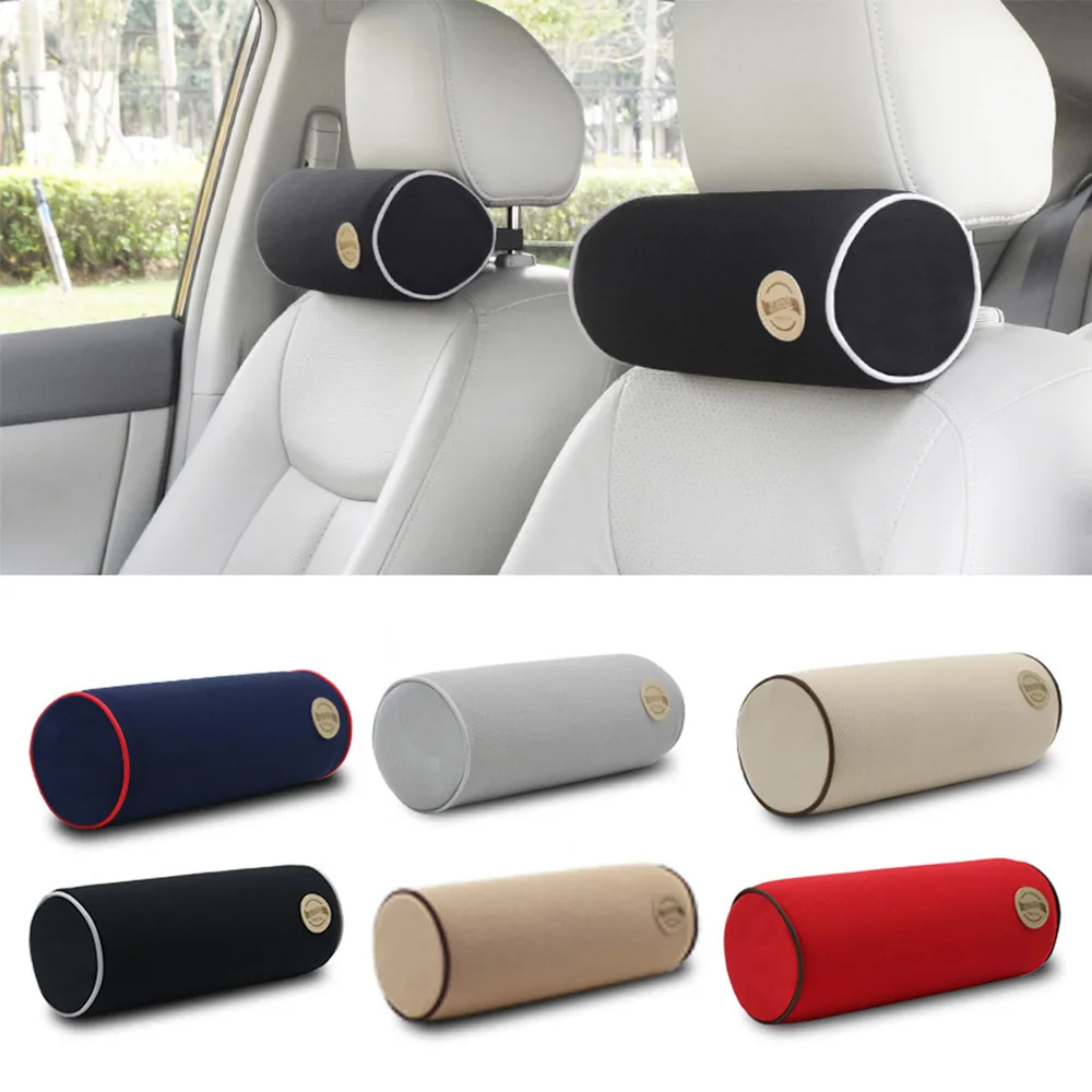 Car Seat Headrest Pillows Auto Safety Cylindrical Neck Rest Support