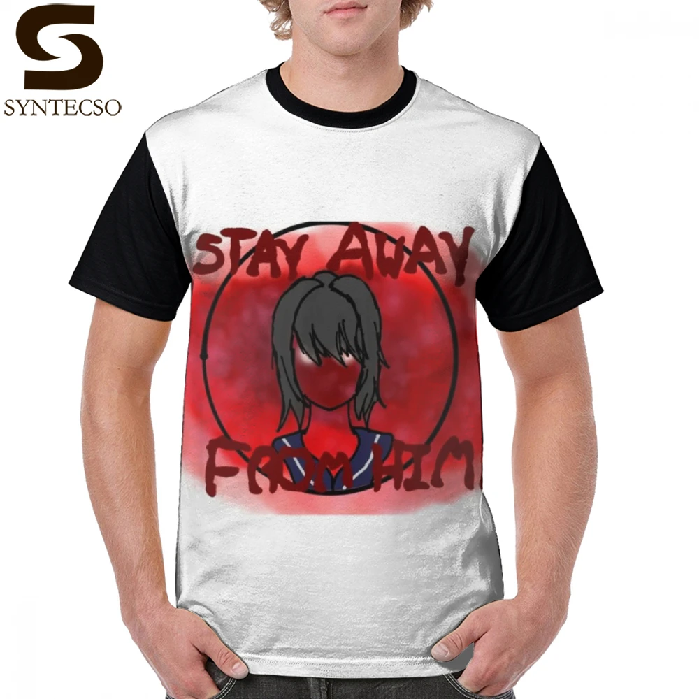 Yandere Simulator футболка яндере Чан-Держитесь подальше от него футболка забавная печатная графическая футболка с короткими рукавами Мужская
