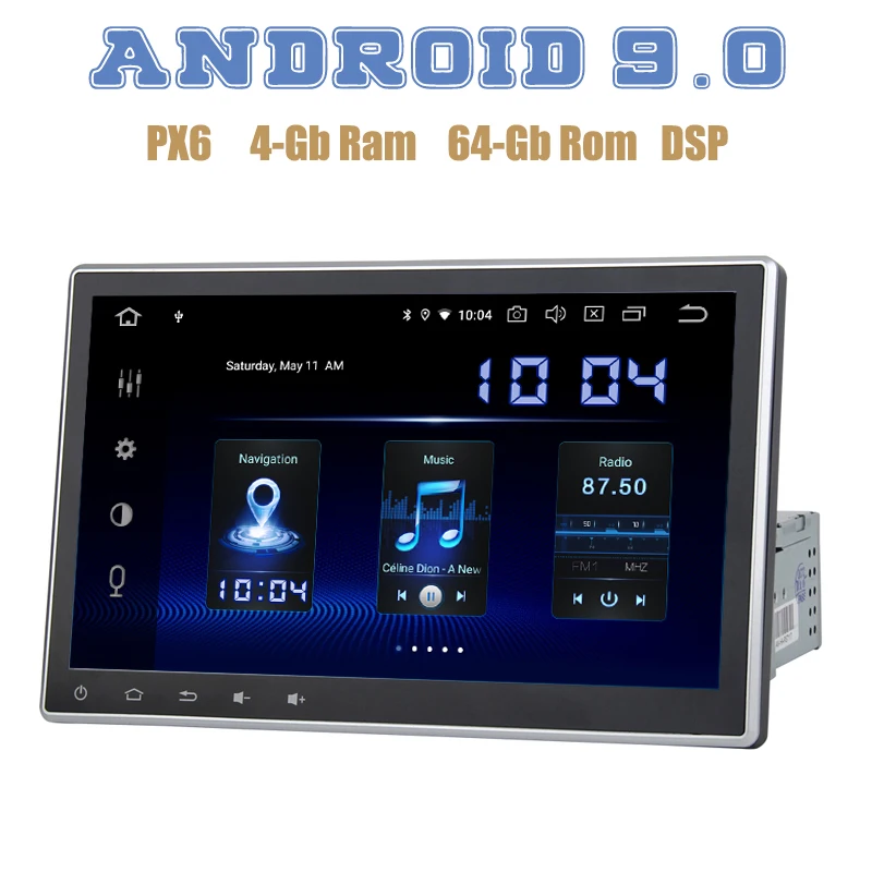 Универсальный Автомобильный мультимедийный плеер 10 2 дюйма IPS Android 9 0 1 din радио GPS с