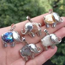 Подвеска в виде слона, натуральный Абалон, ракушка белого, желтого, черного, коричневого цветов, энергетический шарик рейки, исцеляющий амулет