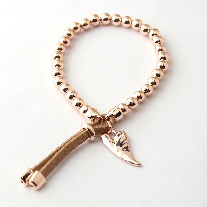 

Free Shipping RoseGold Plated Heart Charm Bracelets & Bangles