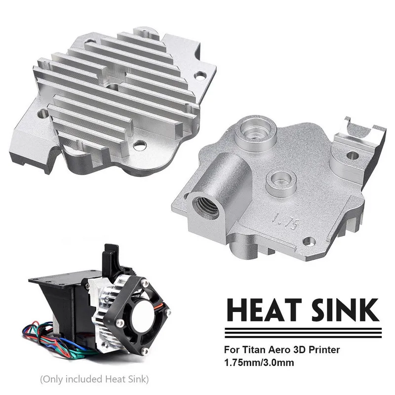 

Mayitr 1pc 1.75mm/3.0mm PLA Heat Sink Aluminum Alloy Extruder Upgrade Heatsink For E3D Titan Aero 3D Printer Parts Accessories