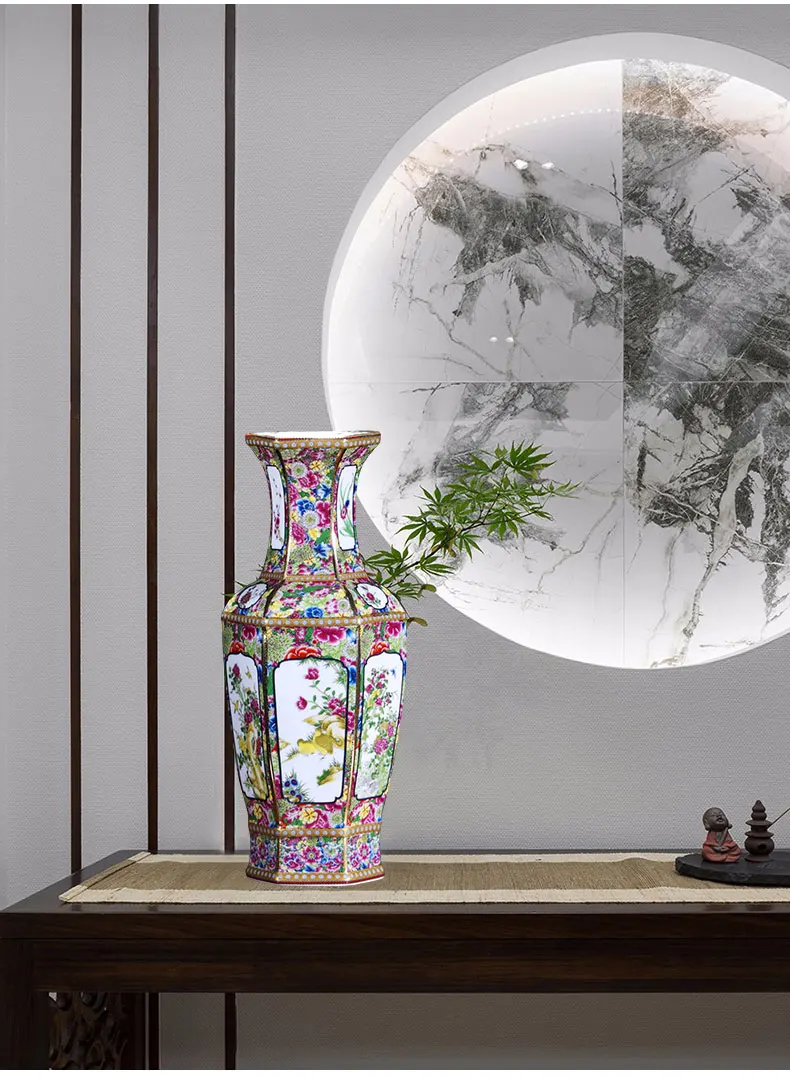 Цзиндэчжэнь изделия ручной работы под старину династии Цин qianlong покрытая эмалью ваза годовая ваза антикварная коллекция украшения