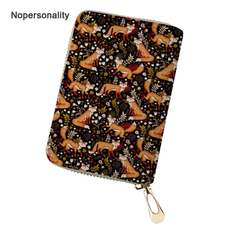 Nopersonality, модный кожаный кошелек с цветочным принтом лисы, для бизнес-карт, для женщин, портативный, женский, для девушек, кредитницы - Цвет: Z2695Z5