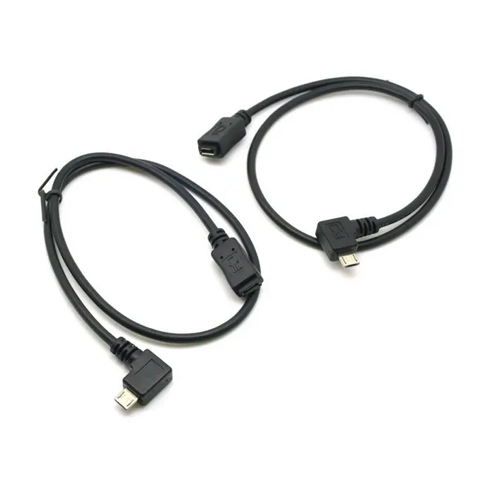 1 пара Удлинительный кабель с углом 90 градусов левый и правый микро USB 2 0 5