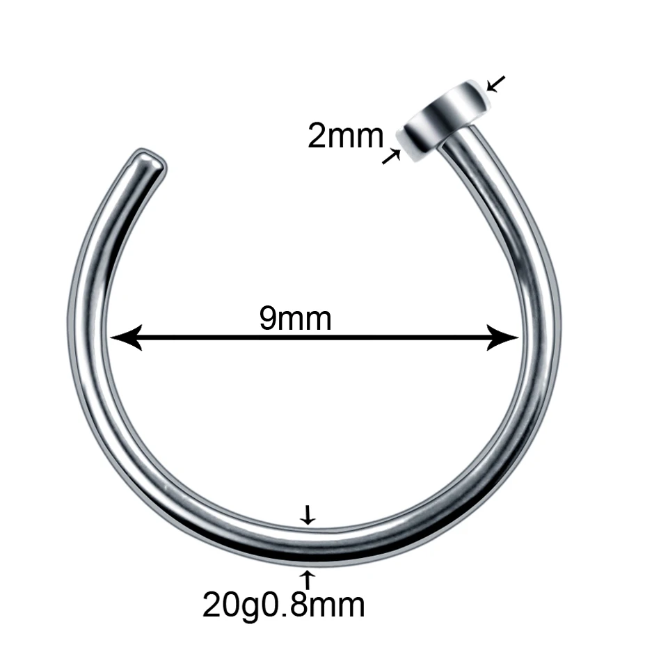 1 шт. G23 титановый пирсинг Nariz 20 г кольцо для носа C клипсой для пирсинга губ Бурун кольцо для носа пирсинг носа шпилька ноздри пирсинг