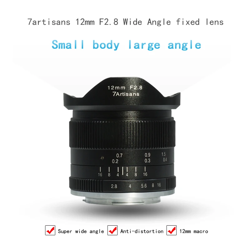 

7artisans 12mm F2.8 Camera Lens Ultra Wide Angle Micro Single Prime Lens for Canon for Sony for Oympus E-mount Lens Macro Len