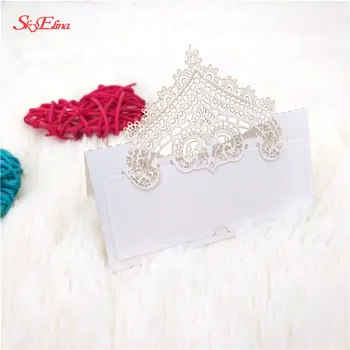 

1000pcs Laser Cut Place Cards Wedding Name Cards Wine Glass Wedding Event Paper Card Flower Decoupage Table Cards 7Z