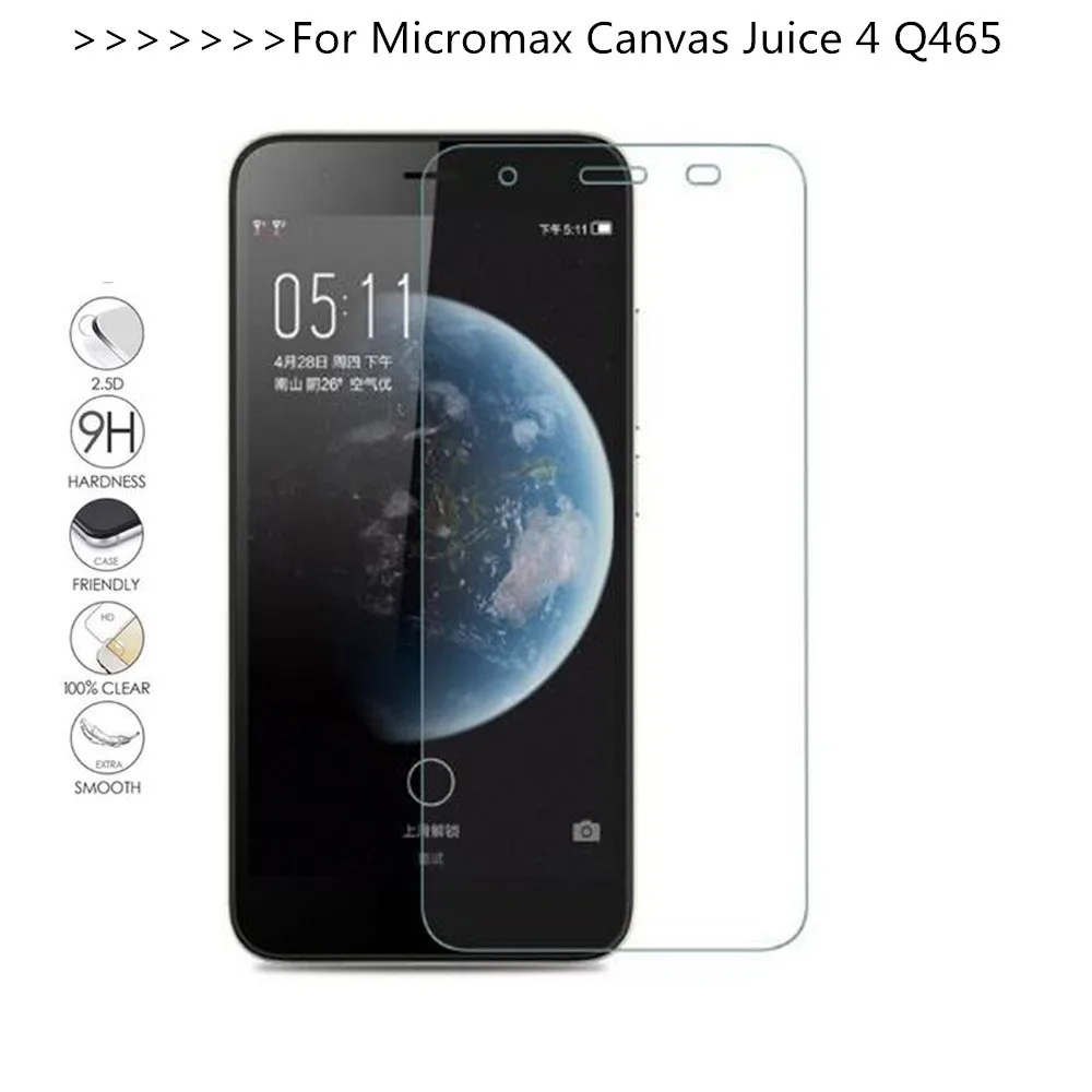 1 pcsTempered Стекло для Micromax Canvas Juice 4 Q465 Экран протектор Защитная фильм|Защитные