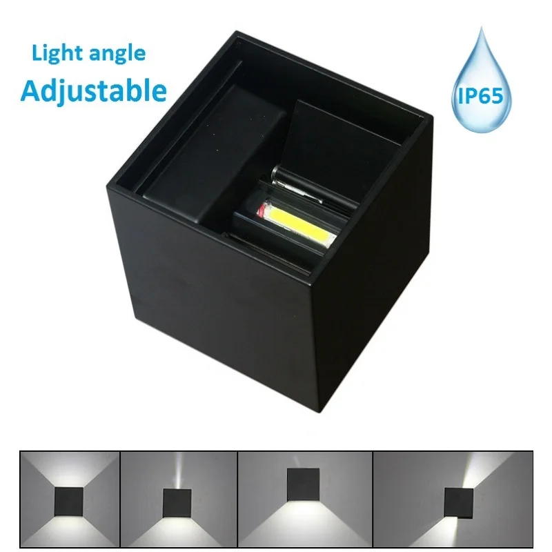 

Adjustable Outdoor Waterproof LED Porch Lights Modern Indoor Decor wall sconce Up Down Dual-Head Aluminum Wall Lamp