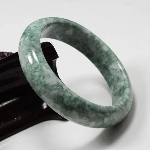 

01686 Beautiful Certified Grade "A" Natural Green Jadeite Jade Gems Bangle Bracelet