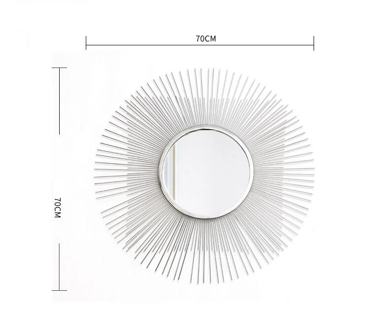 Современные кованые декоративные зеркальные настенные фрески в форме солнца, украшения для отеля, настенные украшения для дома Livngroom