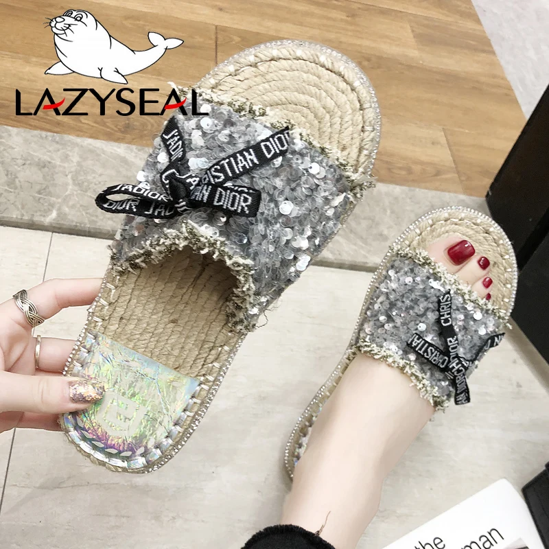 LazySeal/2019 г. женская обувь пляжные вьетнамки на плоской подошве тапочки с