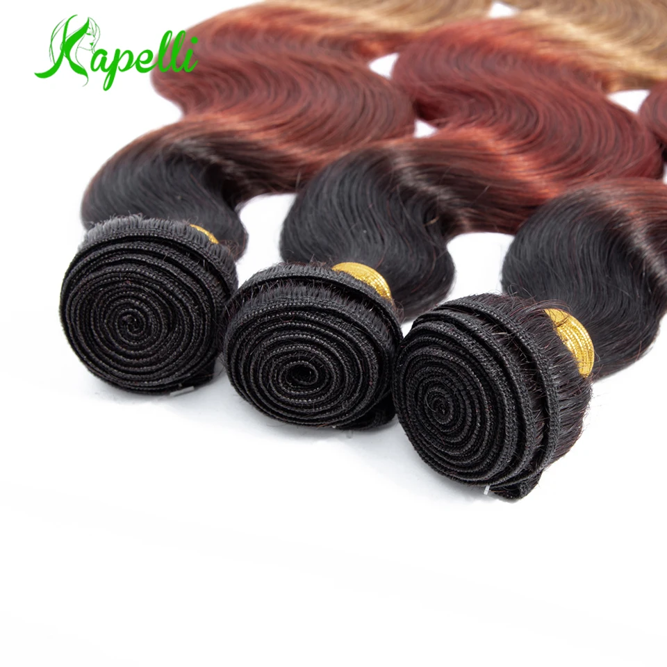 Malaysia Body Wave 3 Tone T1B/33/30 Ombre Hair Weave Bundles Remy 100% Human Hair Extensions Can Buy 1/3/4 Bundles Free Shipping