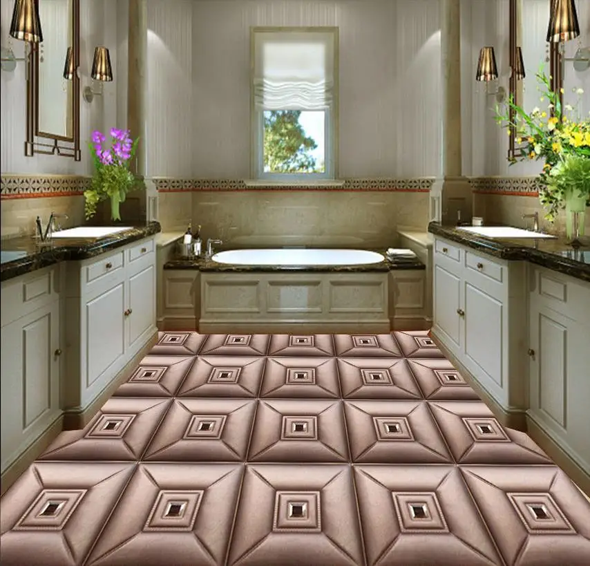 Self-adhesive PVC Wallpaper 3D Floor Exquisite Imitation Leather
Parquet 3D Floor Custom Photo Floor 3D Wallpaper Modern Art