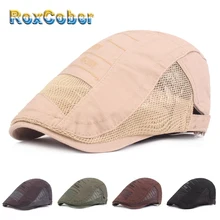 RoxCober весенне-осенние сетчатые дышащие береты шапки для новорожденных мальчиков головные уборы Шляпа Сомбреро на плоской подошве для вождения мужчин wo 088