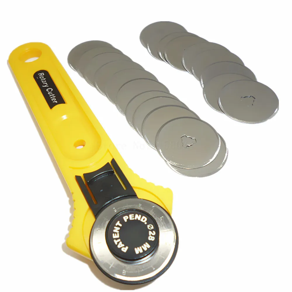 20pc 28mm Rotary Blade Cutters Fabric Paper Circular Cut Patchwork Leather Craft Rotary Cutter Refill Blade + 28mm Rotary Cutter