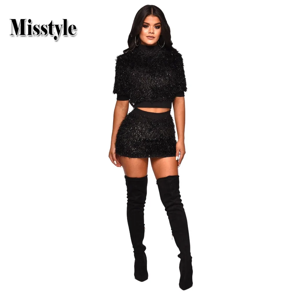 Misstyle комплект из двух предметов искусственного меха Модный женский укороченный