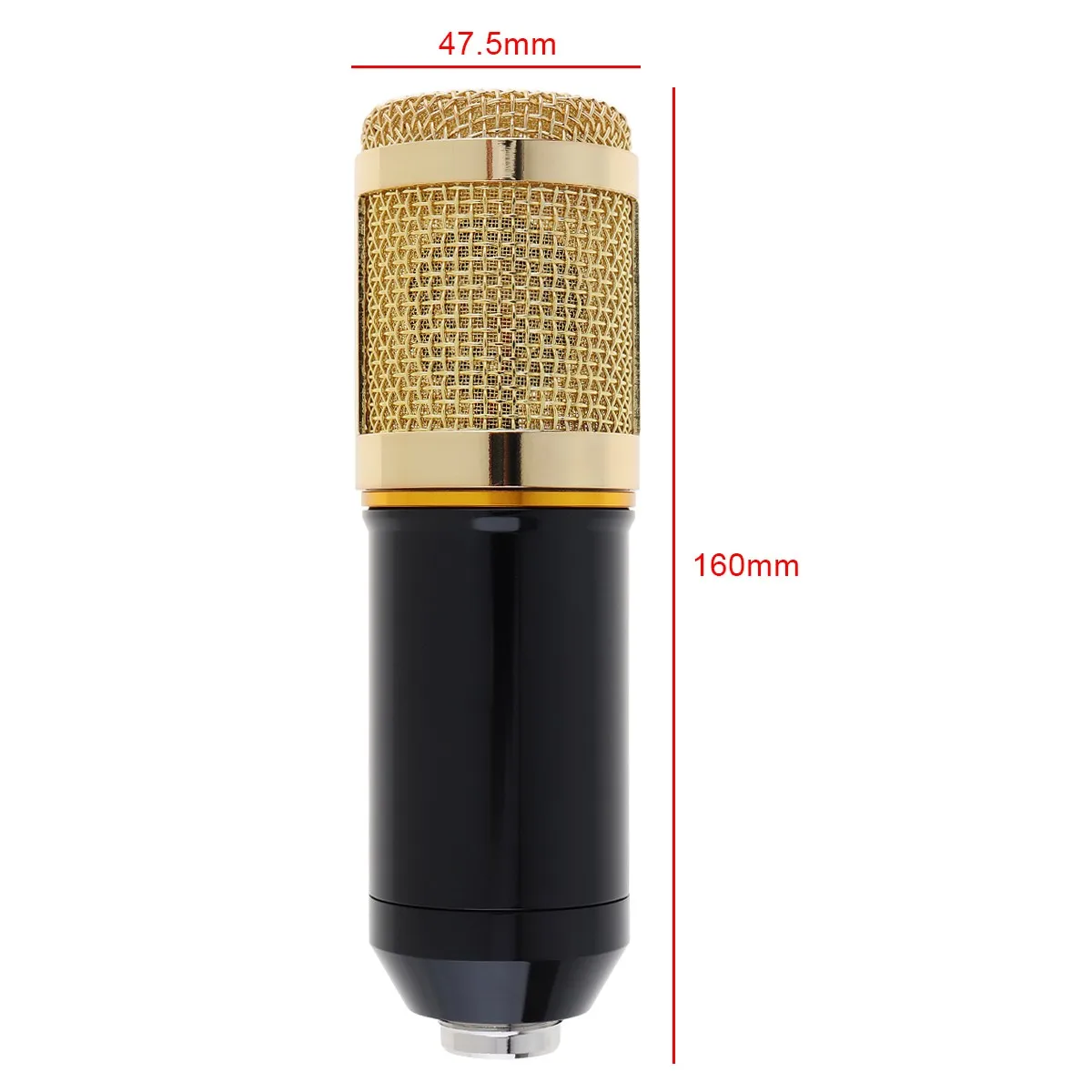 

BM-800 Capacitor Studio Microphone Double-layer Elastic Mesh Gold Plated and 3.5mm Wired for Conference/Vocal Recording/Karaoke
