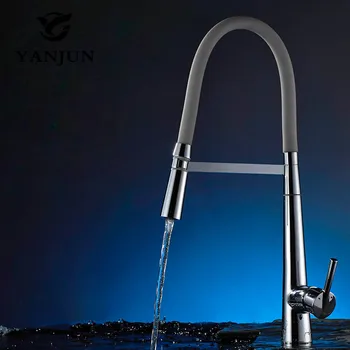 

360 Degree Rotation Bathroom Faucet Chrome Pull Out Sink Faucet Mounted Swivel Mixer Hot and Cold Water Kitchen Tap Yanjun-6655