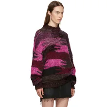European Station Spring New Fashion Color Camouflage Coloring Bright Silk Pattern Round Collar Knitted Wool Sweater Women 2019