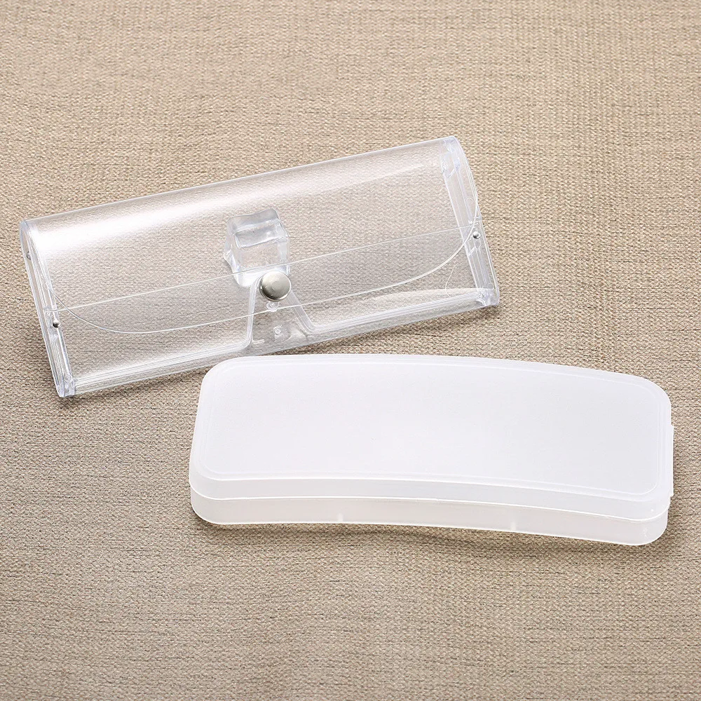 

New Sunglasses Case Transparent Frosted Clip Box PVC Packaging Eye Glasses Bag Hard Eyeglass Case Attention Size