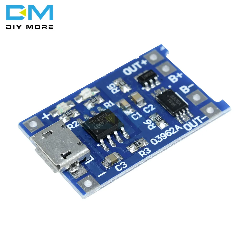 

2Pcs Micro USB 5V 1A 18650 TC4056A Lithium Battery Charger Module Board Protection Dual Functions Led Indicator Power Supply BMS