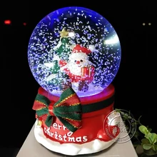 Snow crystal ball with rotating band lamp font b Music b font font b box b