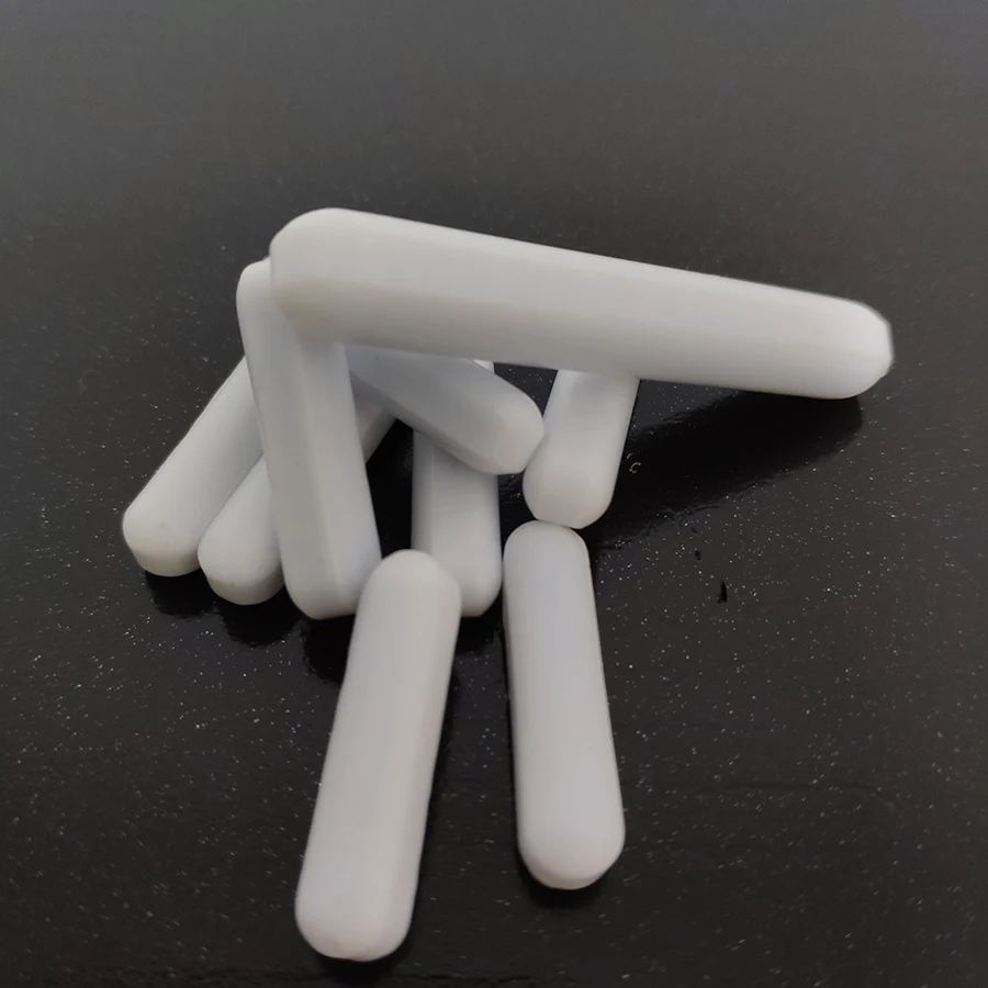 C8x50mm 5 шт PTFE магнитной мешалкой миксер баров PTFE помешивая баров белый тефлон магнитные палочки Без кольцевая опора