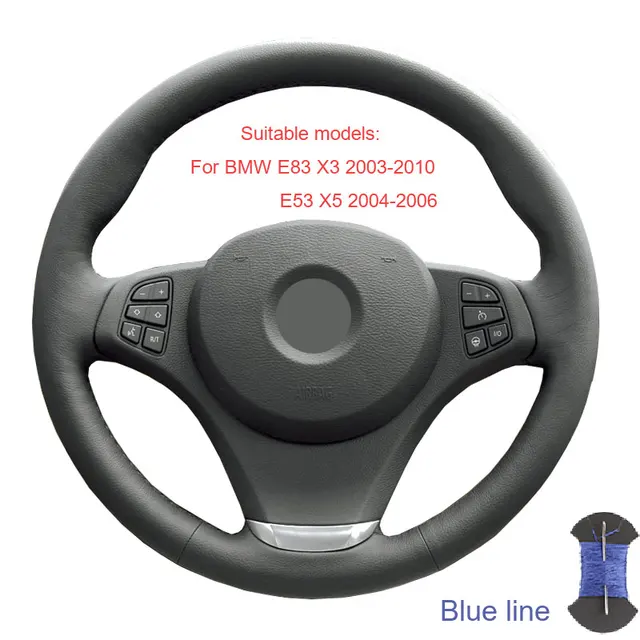 Steering wheel cover for BMW E90 325i 330i 335i E87 120i 130i 120d/ E83 X3 2003 2010 E53 X5 2004