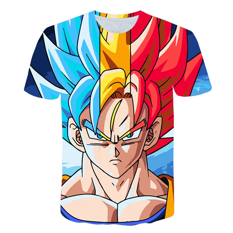 Мужская футболка с 3D принтом Dragon Ball Z Ultra Instinct Goku летняя супергероями из