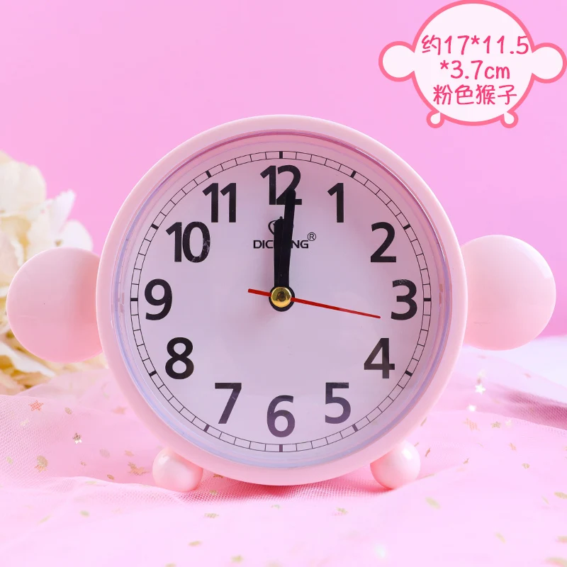 Cute Children's Alarm Clock Simple Multicolor Creative Clock Bedroom Classroom Office Decoration - Цвет: B-pink