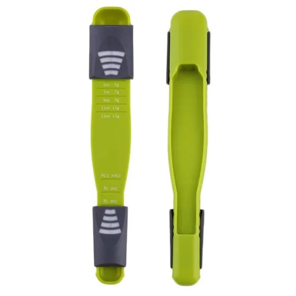 

1Pcs Measuring Spoon Dispensing Spoon Green Double Adjustable Scale Dosing Spoon Spoon Small Size Kitchen Tools Home Practical