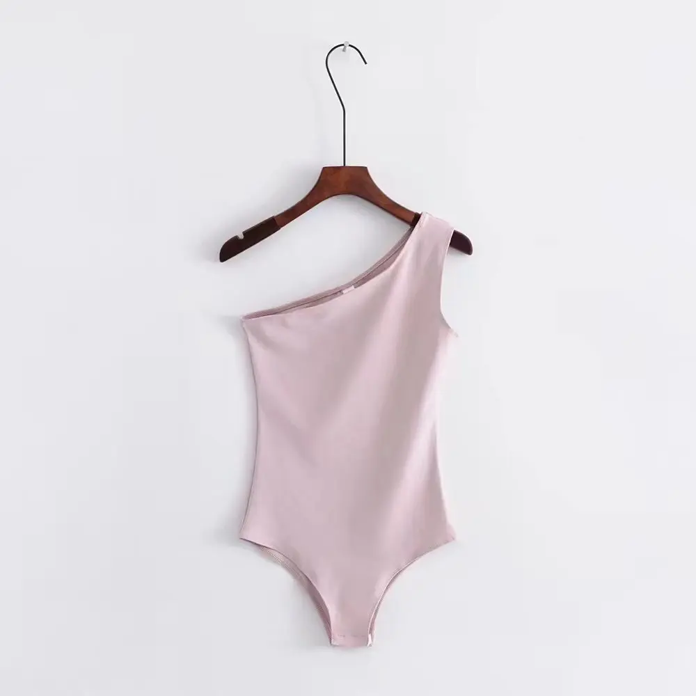 Jellpe 2018 New Basic One Shoulder Bodysuit Rib Knit Elegant Women Sexy Spring Bodysuits Fashion Skinny Bodysuit Jellpe 2018 New Basic One Shoulder Bodysuit Rib Knit Elegant Women Sexy Spring Bodysuits Fashion Skinny Bodysuit