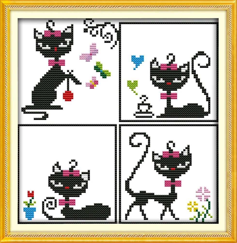 Joy sunday cartoon style Cat Princess free cross stitch ...
