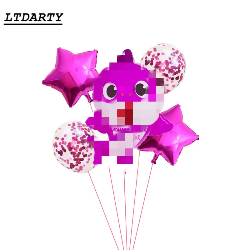 

5 pcs 49x66CM baby foil balloon confetti latex cartoon small party theme children birthday party decoration supplies