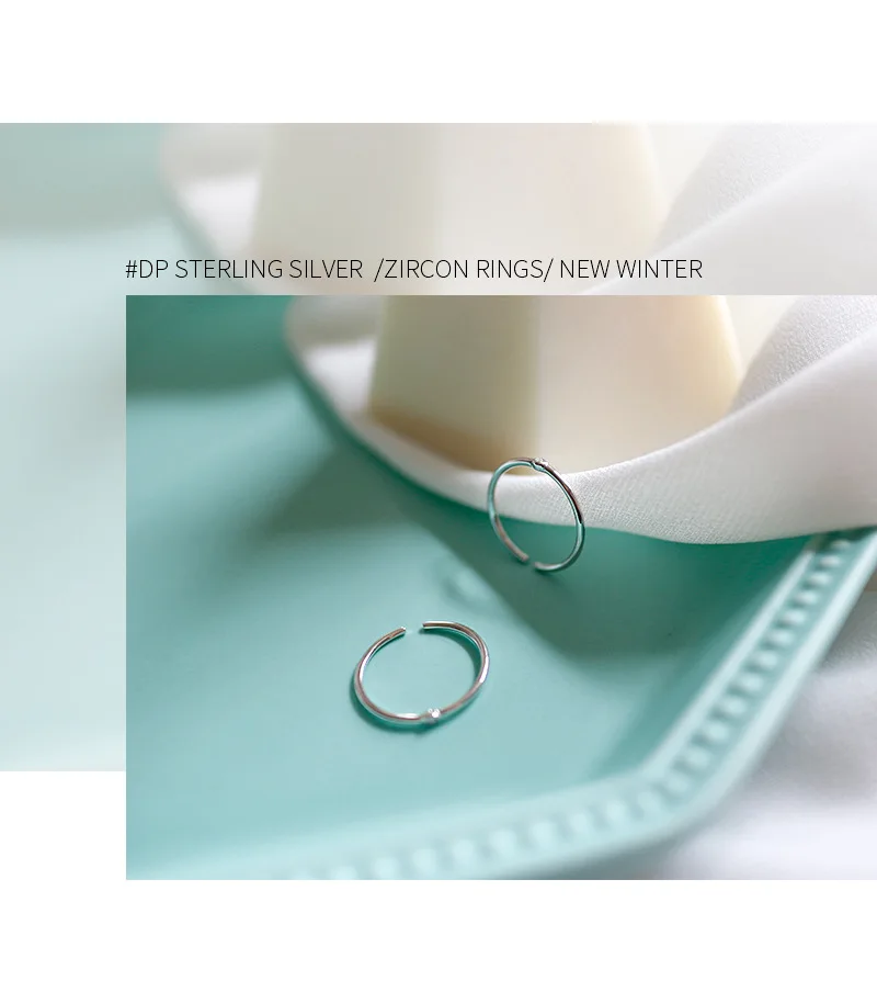 Красивые Милые простые круглые ювелирные изделия циркониевое кольцо для женщин Настоящее 925 пробы серебро