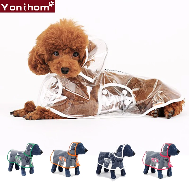 

Clothes for Dog Raining Transparent Raincoats Dog Jacket Waterproof Dogs Pet Clothing for Rain Chihuahua Clothes Yorki with Hood