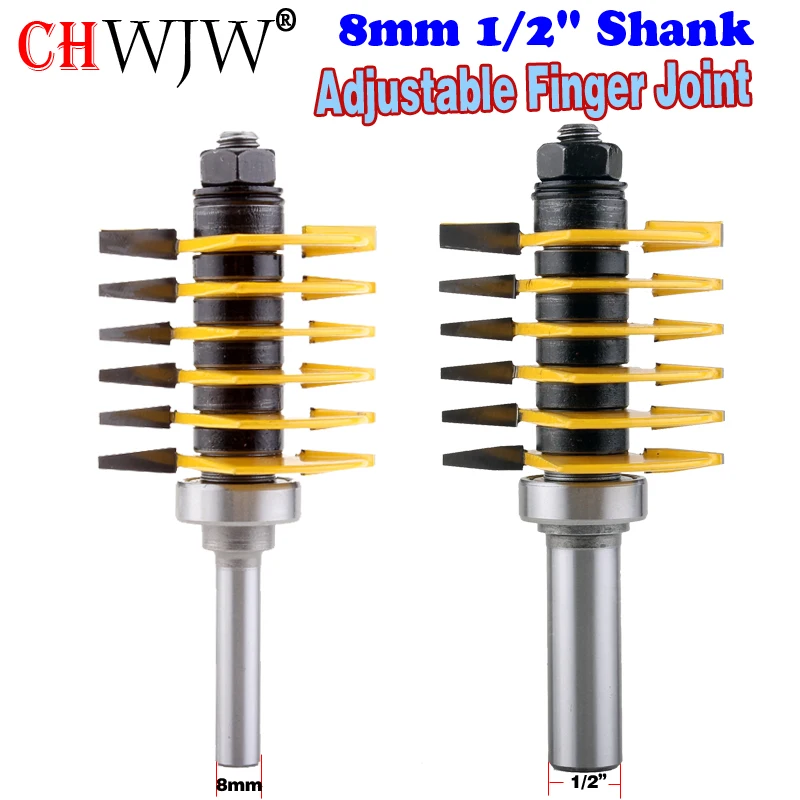 1PC 8mm 1 2 Shank Brand New High Quality Adjustable Finger Joint Router Bit Ndustrial Grade