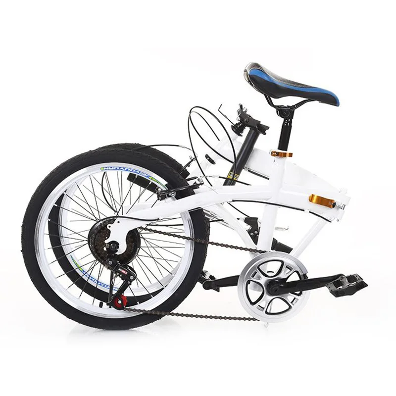 Excellent 20-Inch Folding Bicycle with Variable Speed Adult White Bicycle 1