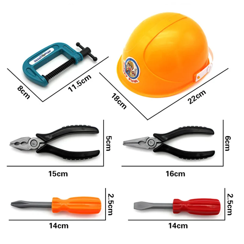 22 шт./компл. Детские строители пластиковые ролевые игры моделирование инструментарий классический инструмент игрушки Инструменты для ремонта аксессуары детские подарки