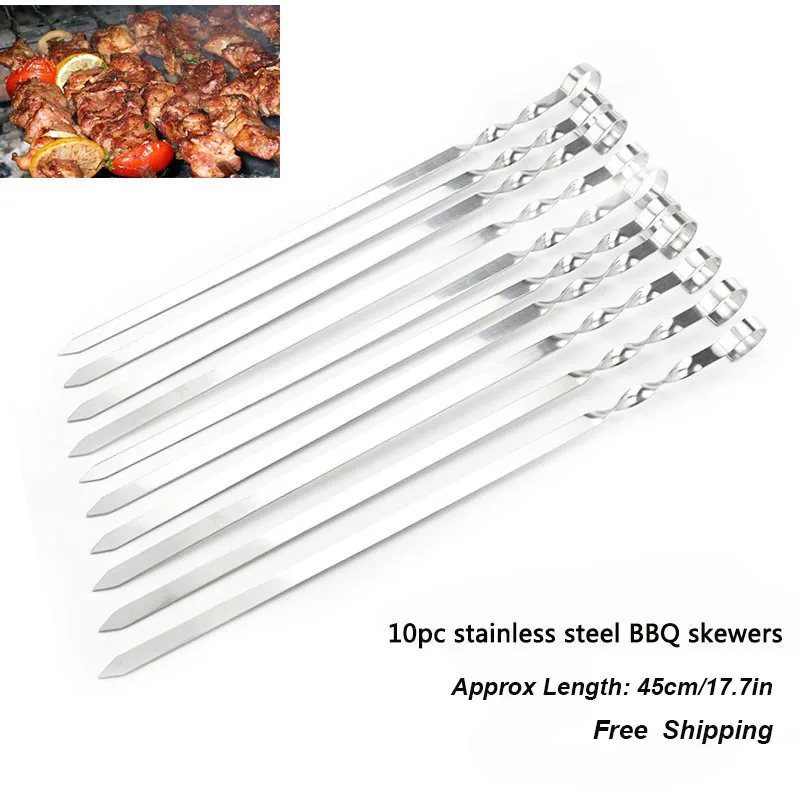 Stainless Steel Skewer BBQ Grilled Skewers Steel Needle Barbecue