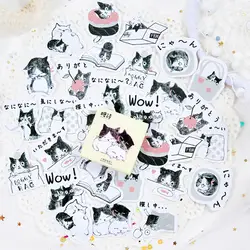 45 шт./лот (1 коробка) kawaii Мультфильм Белый Черные кошки Бумага наклейки для детей подарок украшение дома дневник корейские канцелярские