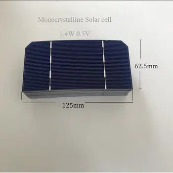 

ALLMEJORES 50pcs 125mm*62.5mm Mono crysatlline Solar cell 1.4W 0.5V each piece For diy 12V/24V Solar panel charger