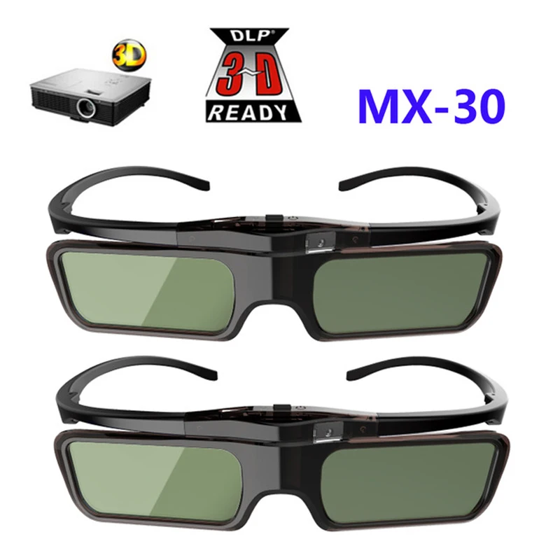 

2pcs 3D Active Shutter DLP-LINK 3D Glasses for Xgimi Z4X/H1/Z5 Optoma HD142X Sharp LG Acer H5360 Jmgo BenQ W1070+ Projectors